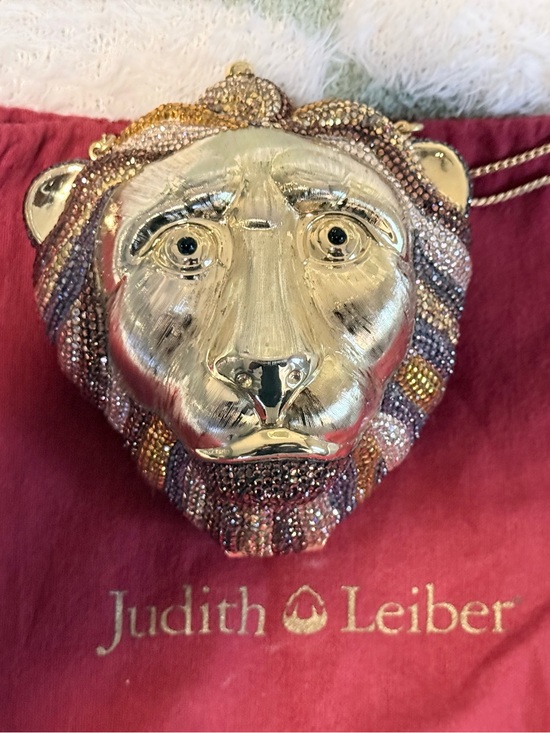 Judith Leiber Handbags - Judith Leiber Crystal Lion Head Miniaudière Swarovski Clutch with Full Set